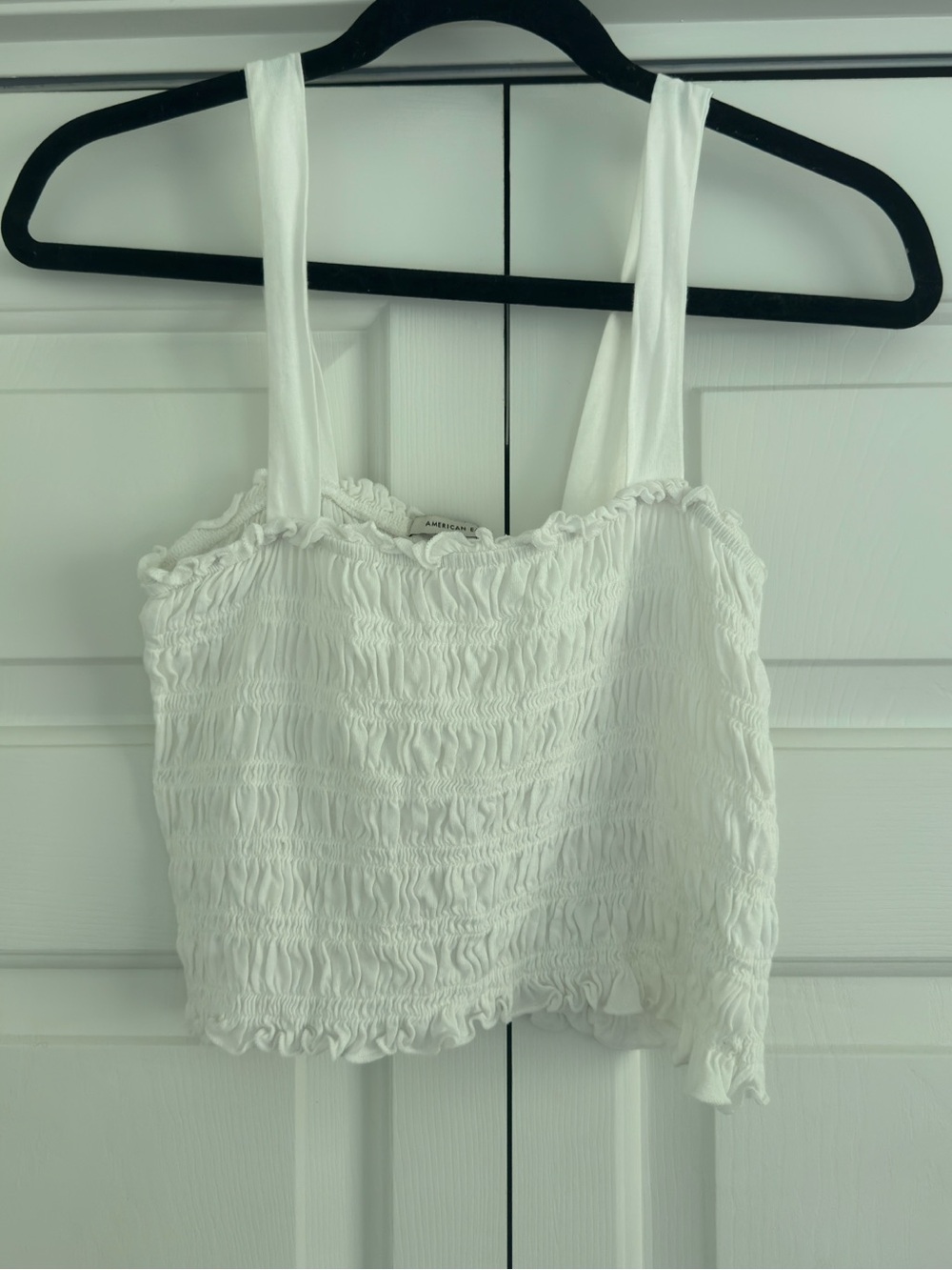 AE Cropped Smocked Tank Top with Wide Straps